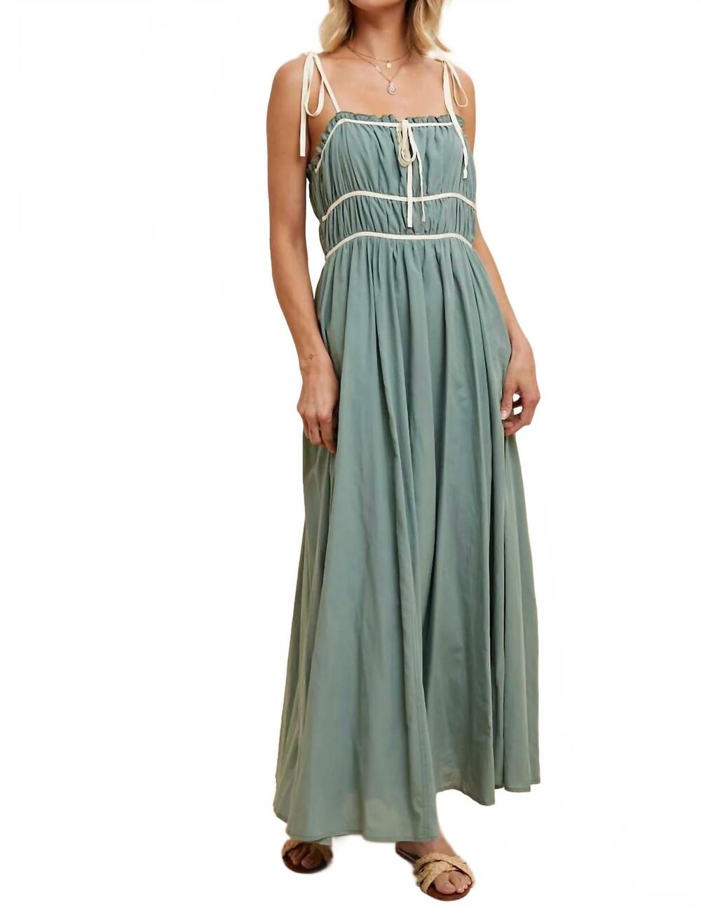 NEW IN-LOOM cobalto maxi dress in eucalyptus